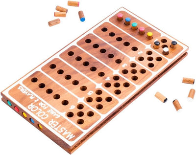 Engelhart Master Color – Strategiespiel aus Holz – Farbcode-Ratespiel – Logisches Denkspiel – 2 Spieler – Akazienholz –