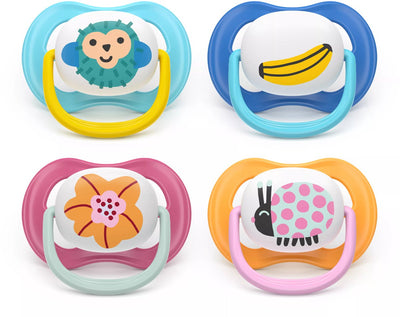 Philips Avent Avent Ultra Air Happy 2 kieferorthopädische Schnuller 6–18 Monate (Modelle: Affe und Banane)