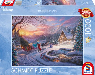 Schmidt – Puzzle – Disney, Aschenputtel, Weihnachten nach Hause bringen – Thomas Kinkade Studios – 1000 Teile – Erwachsene – ab 12 Jahren