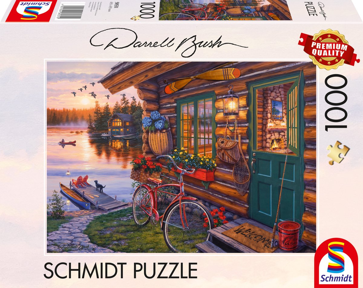 Schmidt - Puzzle - Seehütte mit Fahrrad - Darrell Bush - 1000 Teile - Erwachsene - ab 12 Jahren