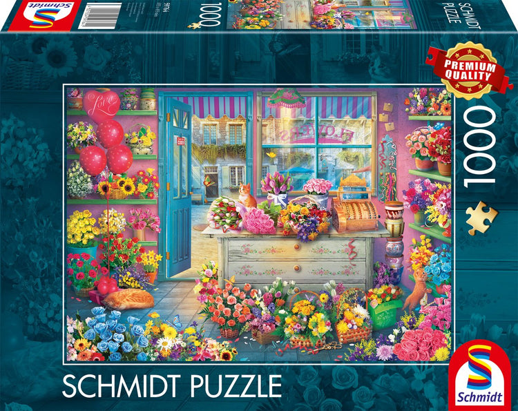 Schmidt - Puzzle - Bunter Blumenladen - 1000 Teile - Erwachsene - ab 12 Jahren