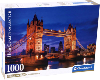Clementoni – Puzzle – 1000 Teile – Tower Bridge bei Nacht – Puzzle für Erwachsene – recyceltes Material
