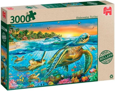 Jumbo Premium Collection Puzzle Unterwasserschildkröten – Puzzle – 3000 Teile – Schildkröten – Unterwasser
