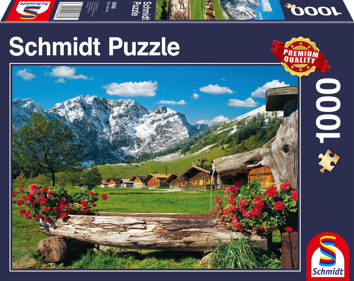 Schmidt - Puzzle - Blick auf die idyllische Berglandschaft - 1000 Teile - Erwachsene - ab 12 Jahren