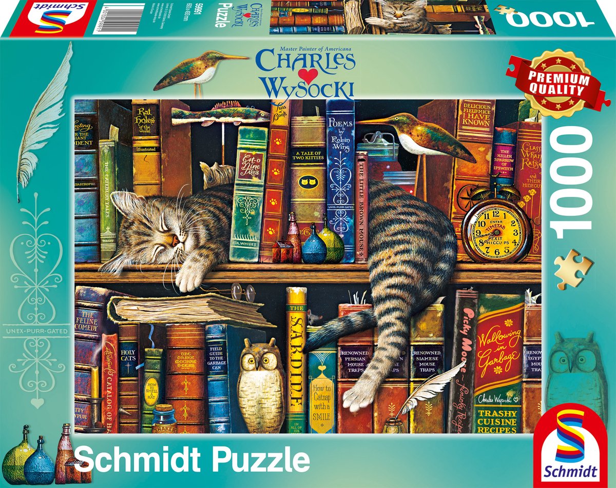 Schmidt – Puzzle – Friedrich, der Mann der Buchstaben – Charles Wysocki – 1000 Teile – Erwachsene – ab 12 Jahren