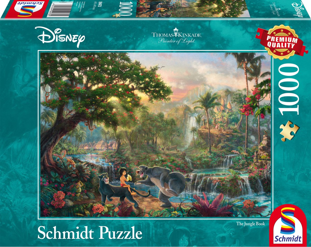 Schmidt – Puzzle – Disney, das Dschungelbuch – Thomas Kinkade Studios – 1000 Teile – Erwachsene – ab 12 Jahren