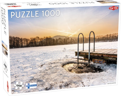 Taktisches Winterschwimmen – Puzzle – 1000 Teile – skandinavische Tradition in der Kälte – schlankes und beruhigendes Design – hohe skandinavische Qualität
