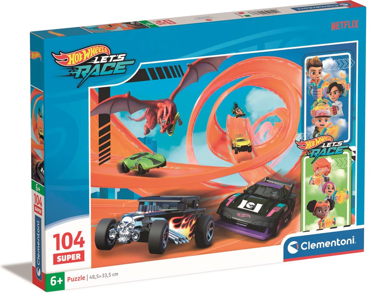 Clementoni Jigsaw Puzzle Super Color Hot Wheels, 104st.