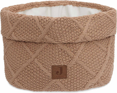 Jollein – Wickelkorb – Wickelkorb für Babyzimmer – 14 x 18 cm – Aufbewahrungskorb – karierter Strickkeks