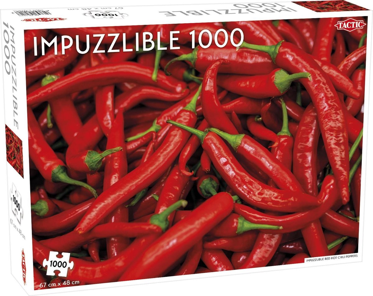 Taktik unpuzzlible: Rote scharfe Chilischoten – Puzzle – 1000 Teile – extreme Musterherausforderung – schlankes und beruhigendes Design – hohe skandinavische Qualität
