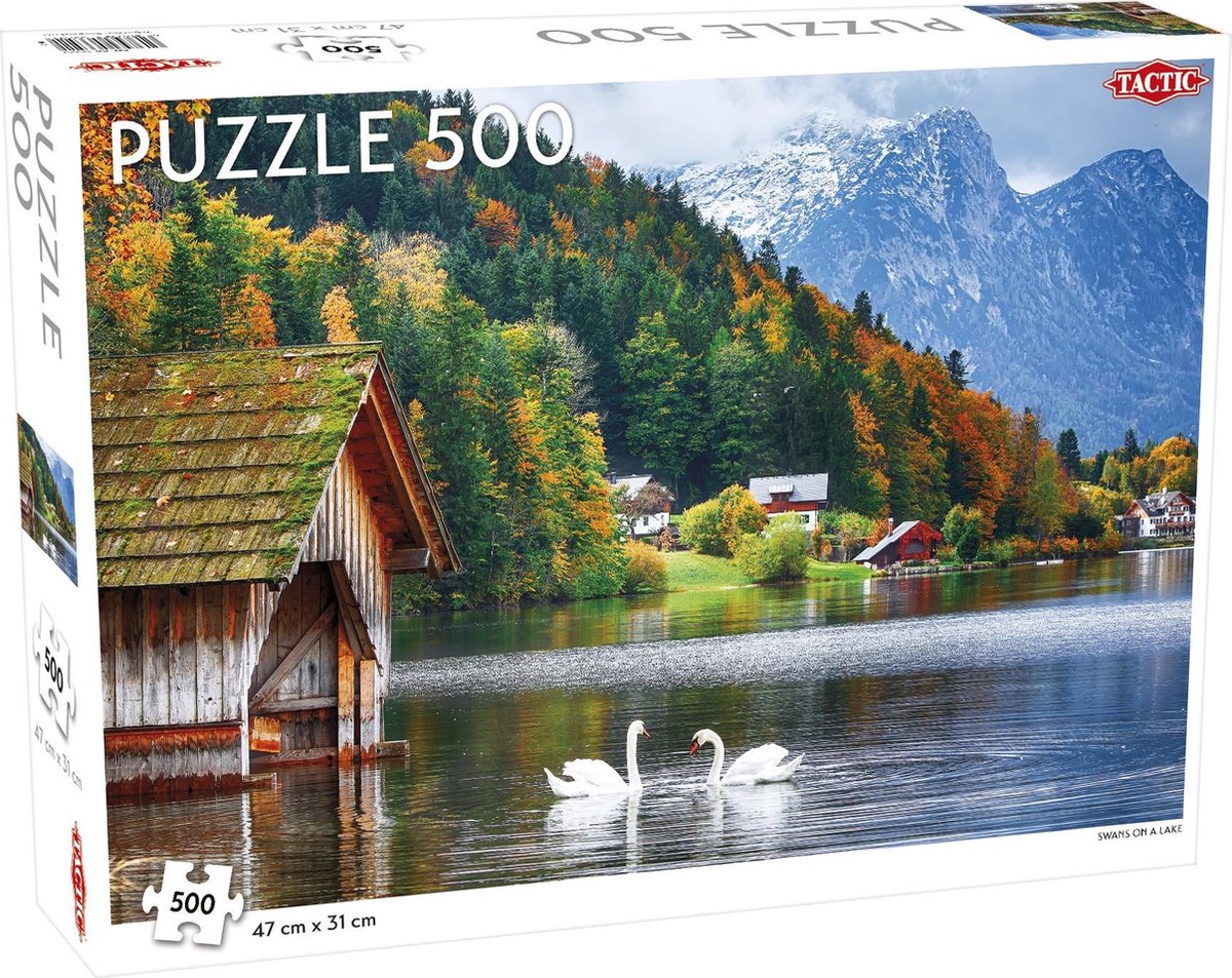 Taktik-Puzzle Landschaft: Schwäne auf einem See – 500 Teile