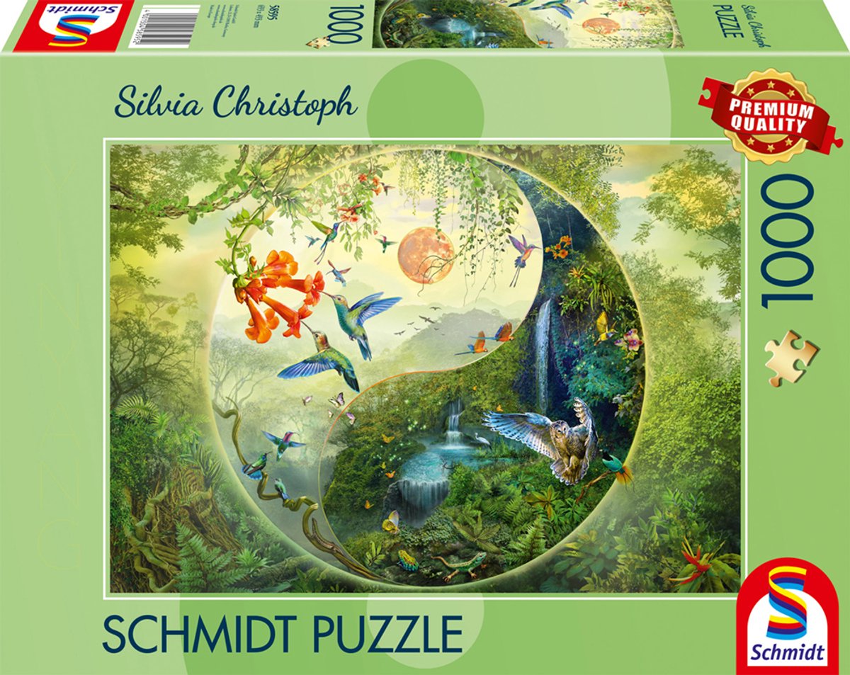 Schmidt - Puzzle - Yin Yang, im Wald der Kolibris - Silvia Christoph - 1000 Teile - Erwachsene - ab 12 Jahren