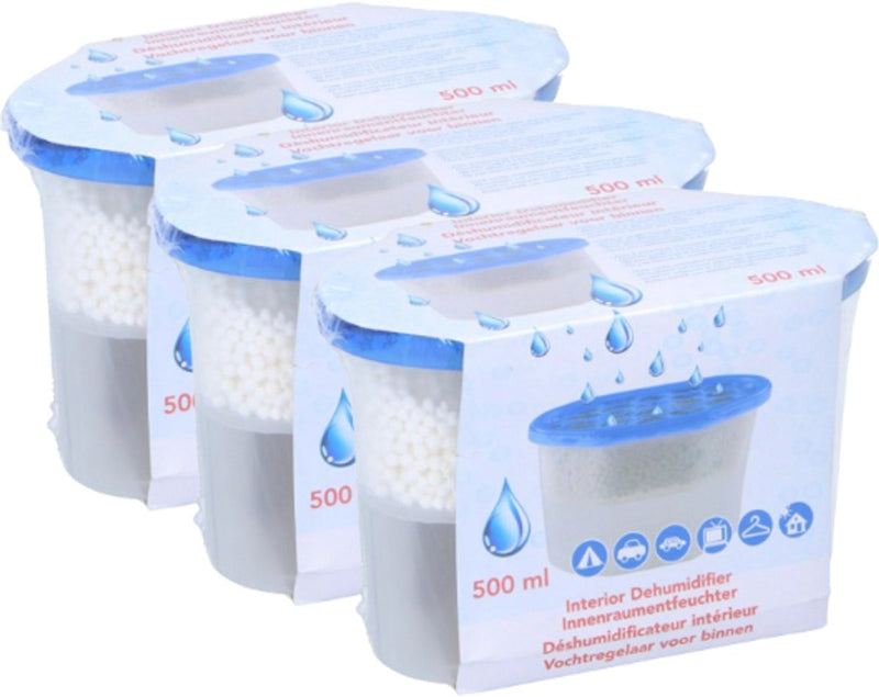 Markenloser Luftentfeuchter – 3 x 500 ml – Feuchtigkeitsabsorber für Wohnzimmer, Badezimmer, Wohnwagen