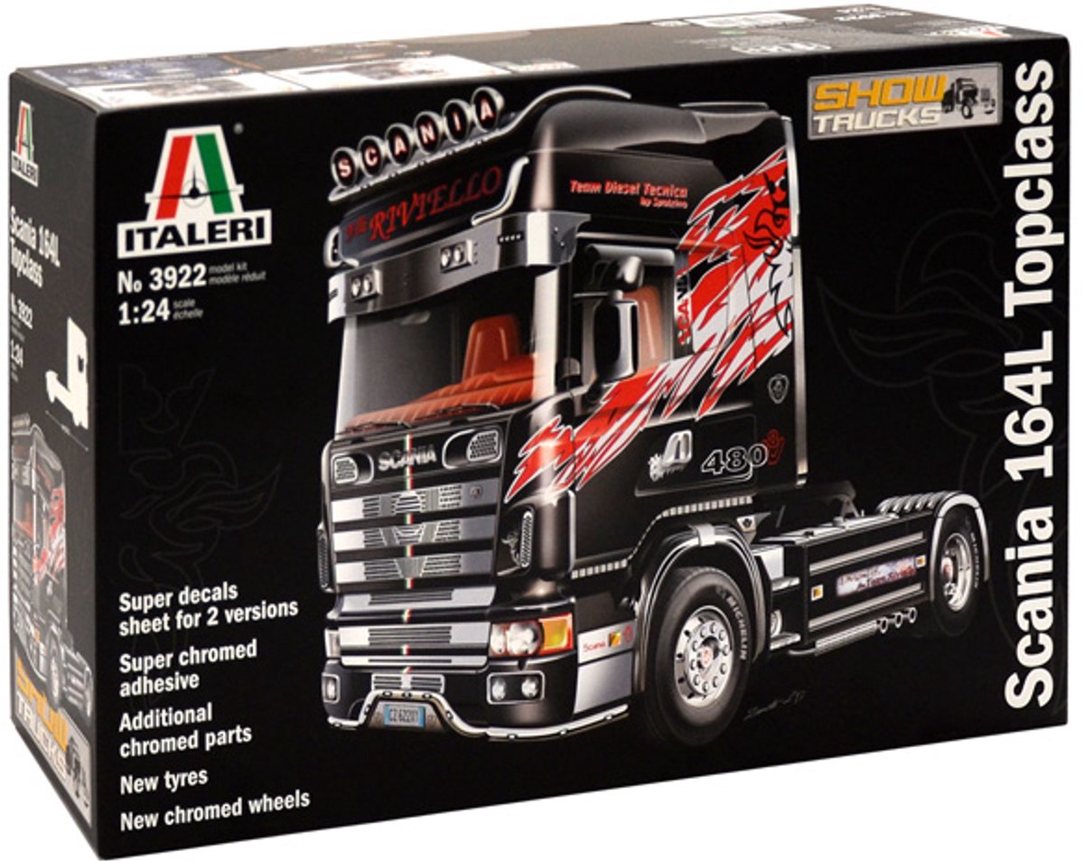 Italeri Modellbausatz LKW – 3922 Scania 164l Topclass Kunststoff – 1:24 – Modellbau