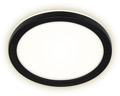 Briloner - LED-Außenleuchte - Außenwandleuchte inkl. Hintergrundbeleuchtung, Außendeckenleuchte 8 Watt, 1.200 Lumen, 4.000 Kelvin, weiß schwarz