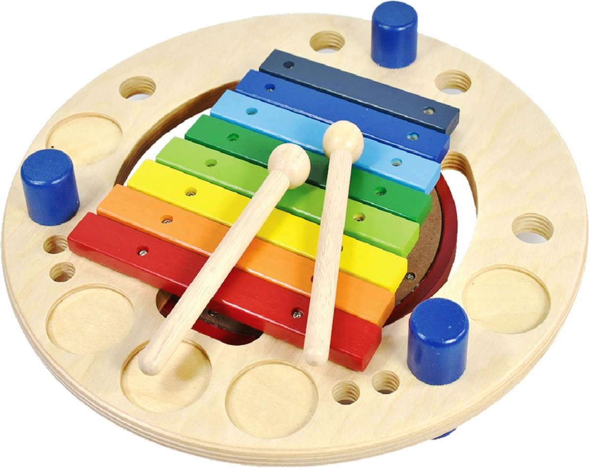 Ich bin ein rundes Spielzeug-Musikset aus Holz