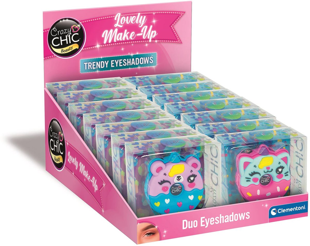 Clementoni Crazy Chic Lidschattentiere Donut blau Pink
