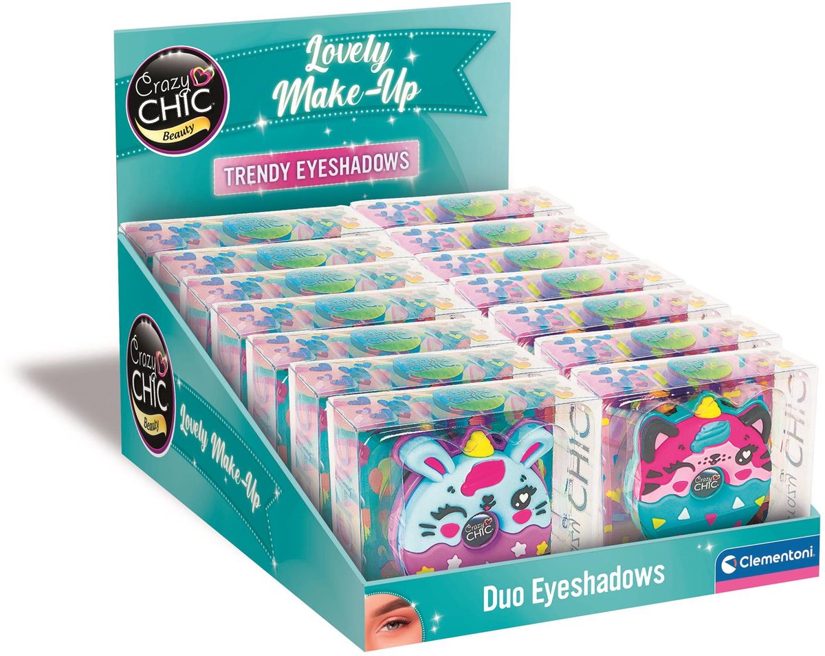 Clementoni verrückte schicke Lidschatten -Tiere Donut lila blau