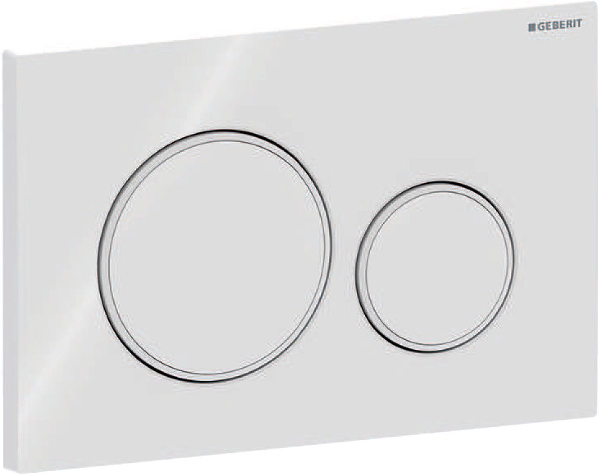 Geberit Sigma20 Bedienfeld – 2-Tasten-Unterputz – runde Tasten – Weiß mattweiß