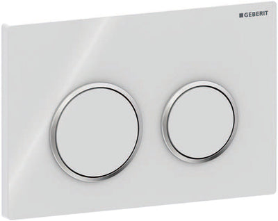 Geberit Omega20 Bedienplatte - 2-Tasten-Unterputz - rund - weiß glänzend chromweiß
