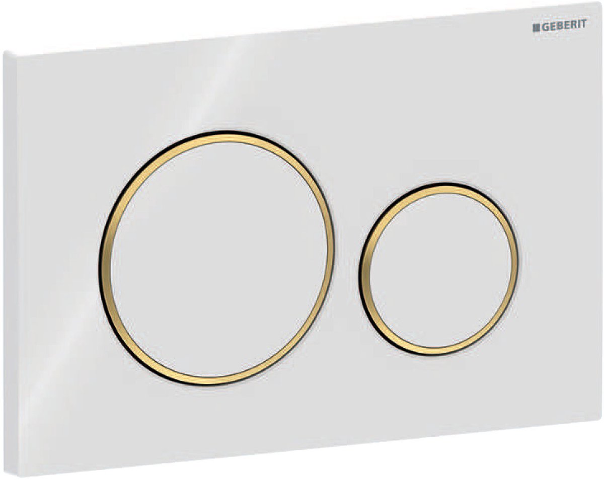 Geberit Sigma20 Bedienfeld – 2-Tasten-Unterputz – runde Tasten – Weißgold weiß