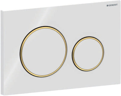 Geberit Sigma20 Bedienfeld – 2-Tasten-Unterputz – runde Tasten – Weißgold weiß