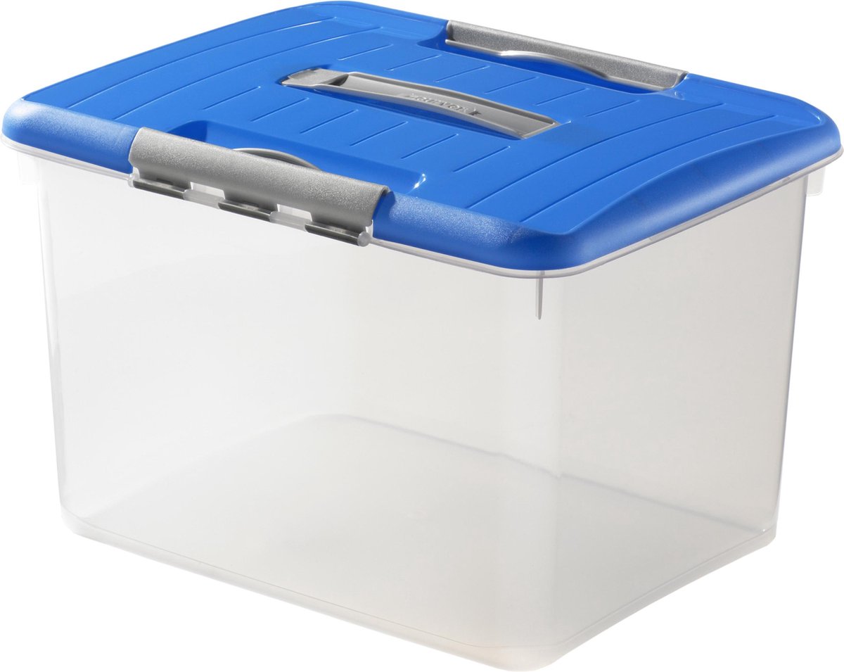 Curver Optima Aufbewahrungsbox – 30 Liter – Kunststoff – transparent blau