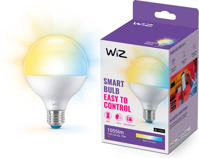 Wiz-Kugellampe – warmes bis kühles weißes Licht – intelligente LED-Beleuchtung – E27-Fassung – 75 W – matt – WLAN