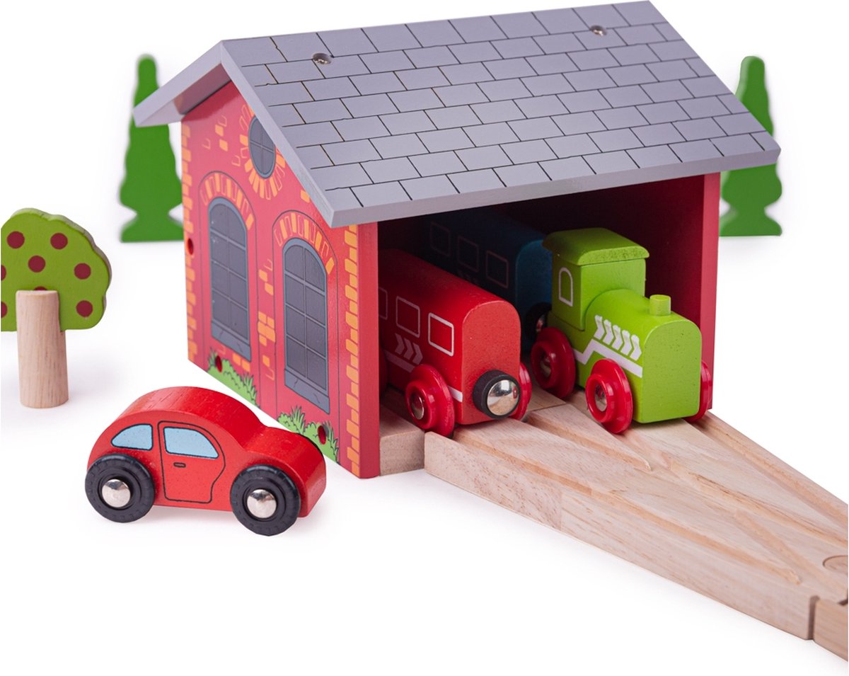 Bigjigs Schienen - Depot - für 2 Züge