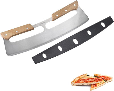 Westmark Pizza Schaukelmesser Pro – Schaukelmesser für Pizzen, ideal zum mühelosen Schneiden von Pizza oder Flammkuchen – Edelstahl, Holz