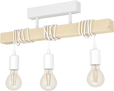 Eglo Townshend Deckenleuchte – E27 – 55 cm – Weißbraun – FSC-Holz