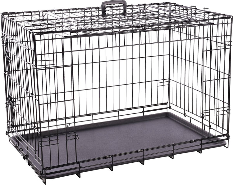 Flamingo Hundebox L – faltbarer Hundebox Drahtkäfig schwarz – 93x59x62,5 cm – Hundebox Nyo schwarz
