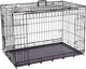 Flamingo Hundebox L – faltbarer Hundebox Drahtkäfig schwarz – 93x59x62,5 cm – Hundebox Nyo schwarz