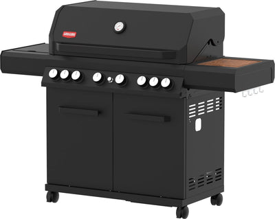 Grill Guru Brenner 6 – Gasgrill – 4x Hauptbrenner – 2x Infrarot – 1x Seitenbrenner – 1x Heckbrenner – Schwarz