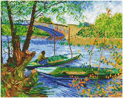 Diamond dotz® Diamond Painting Erwachsene – runde Steine – Komplettpaket – Hobby – – dd9.036 – Angeln (Van Gogh) 40 x 50 cm