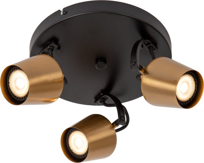 Lucide Emile - Deckenstrahler (Deckenleuchte) - ø 23 cm - 3xGU10 - Messing mattgold
