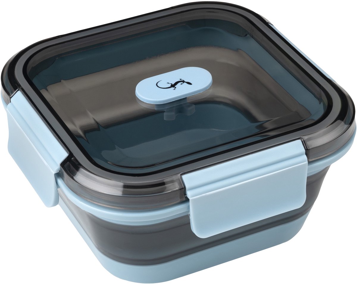 Lurch Up Down faltbare Lunchbox rund aus Silikon PP blaugrau 800ml