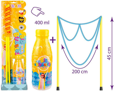 Tuban Toys – Riesiges Seifenblasen-Gläser-Set mit 400 ml Flüssigkeit.