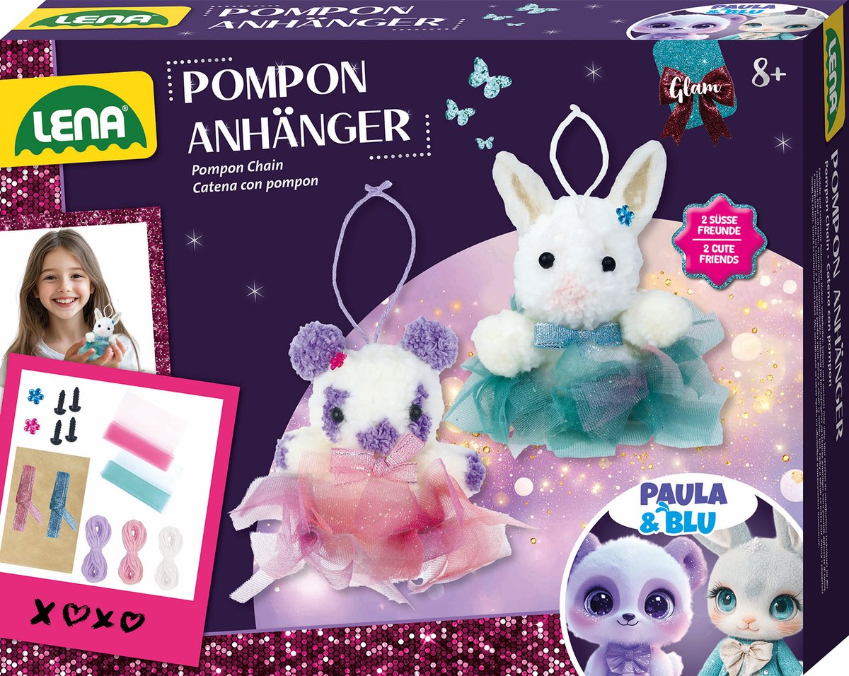 Lena Pompom Bastelset – kreatives Spielzeug für Kinder ab 8 Jahren.