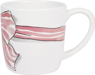 Blondes Amsterdam, lasst uns nachholen: Cappuccinotasse 0,5l rosa Schleife
