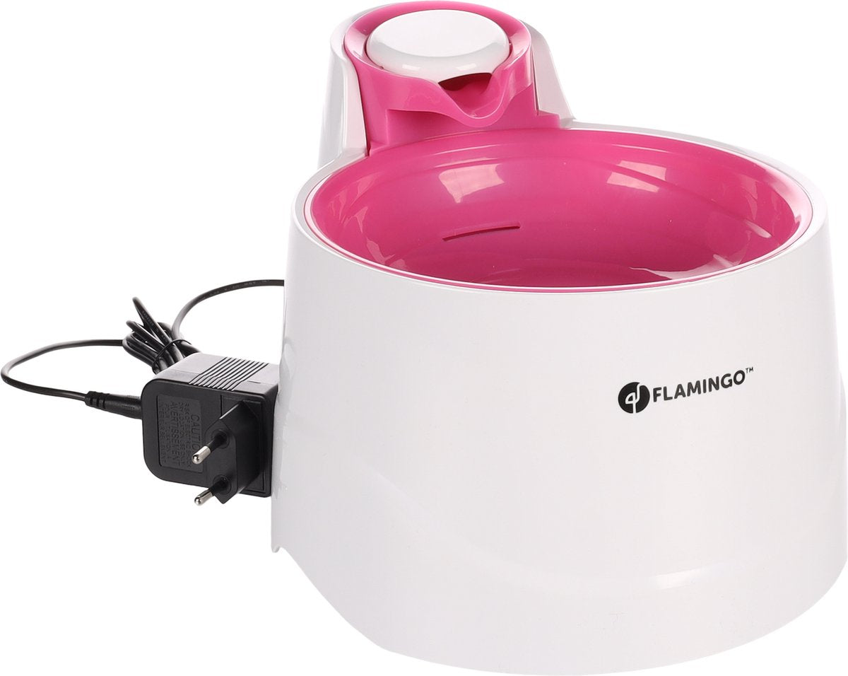 Flamingo Trinkbrunnen Bellagio für Katzen – 2l – Trinkbrunnen Katze – Trinkbrunnen Katze – Wasserspender – Katzenbrunnen – rutschfest