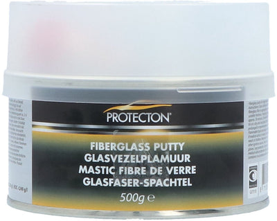Protecton Glasfaserspachtelmasse – zum Ausbessern größerer Dellen, Löcher und Risse – haftet auf Metall, Holz, Beton, Kunststoff – schleif- und übersprühbar – inkl. 25 Gramm Härter - 500gr