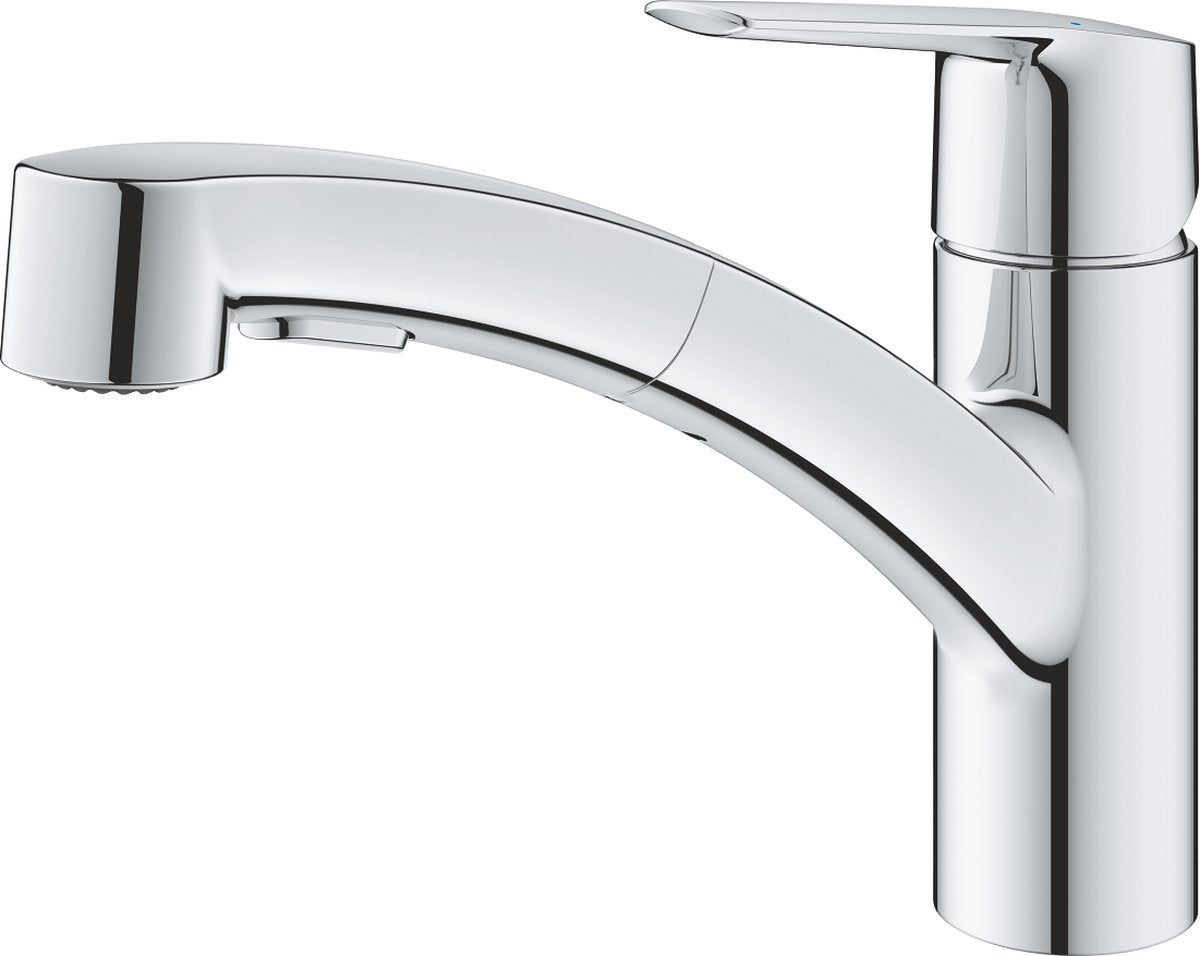 Grohe Start Küchenmischbatterie – niedriger Auslauf – herausziehbare Doppelbrause – Chrom