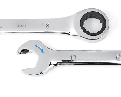 Sata ST09066-02 – 12-teiliger Ratschenschlüsselsatz – 8–19 mm – Doppelratsche in Ring und Nuss