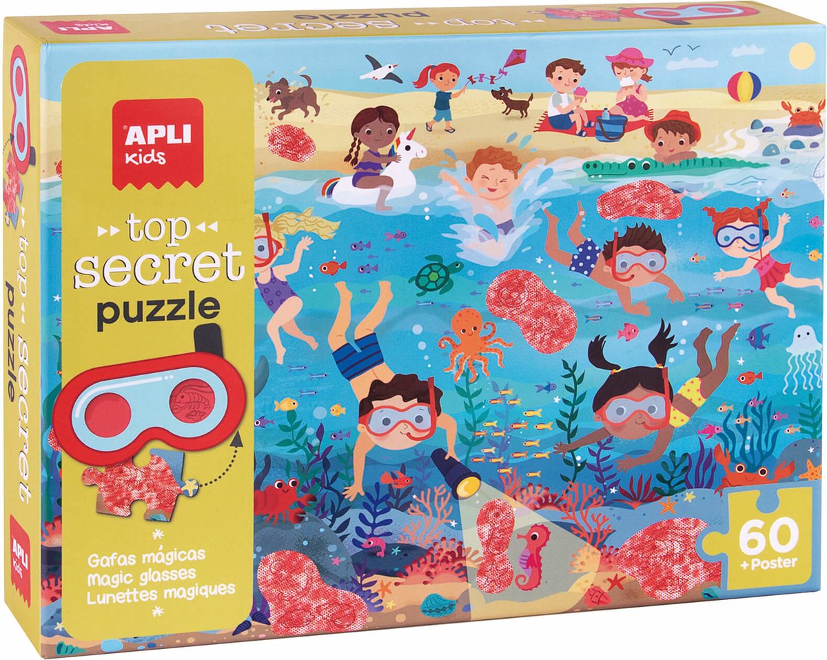 Apli Kids - Puzzle Top Secret Beach (60 Teile).