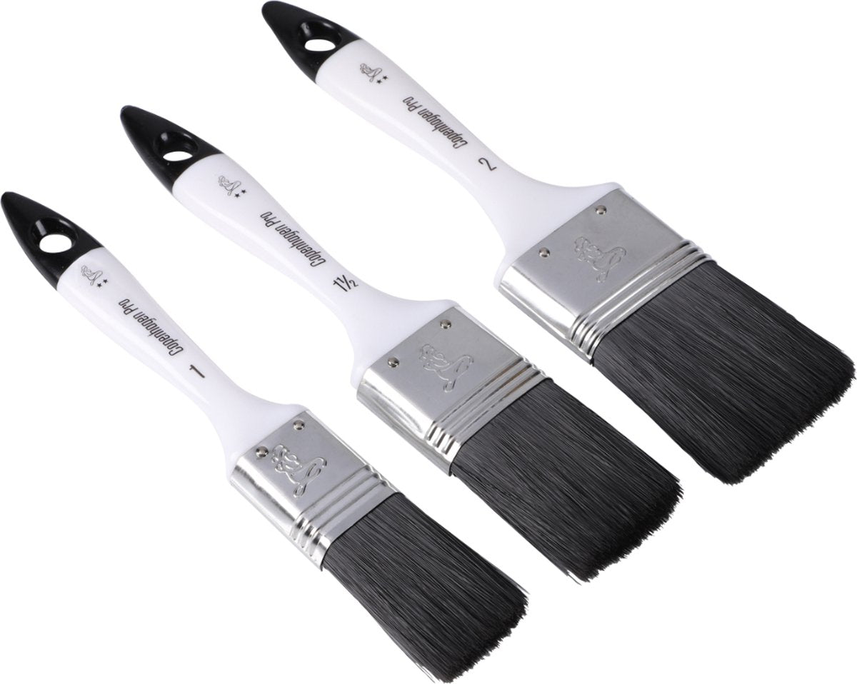 Copenhagen Pro Pinselset – Universal-Flachpinsel – Größe 12-14-16 – Kunsthaar – 3-teilig – Vollkunststoffgriff – 23.900.06