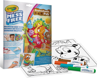 Crayola – Farbwunder – Malbuch – 18 Seiten zum Ausmalen mit 4 wischfreien Markern – Thema Dinosaurier-Freunde