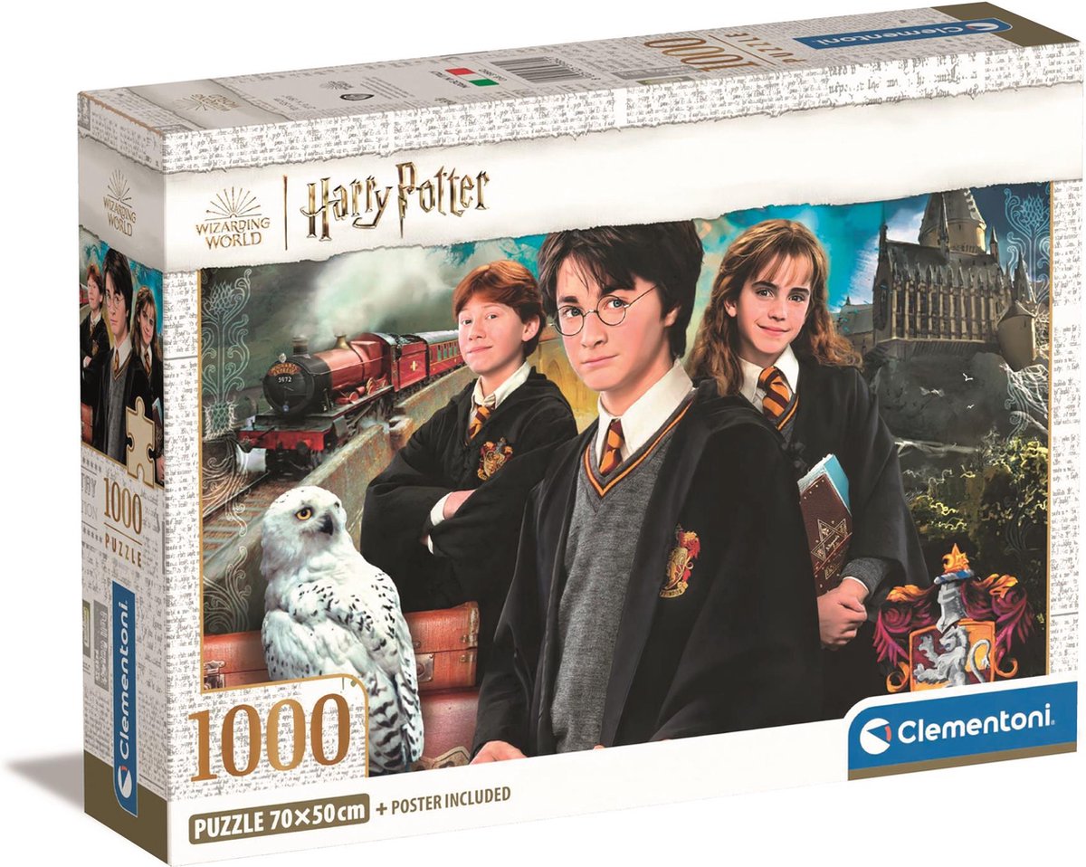 Clementoni – Puzzle – 1000 Teile – Harry Potter Kompaktbox – ab 14 Jahren