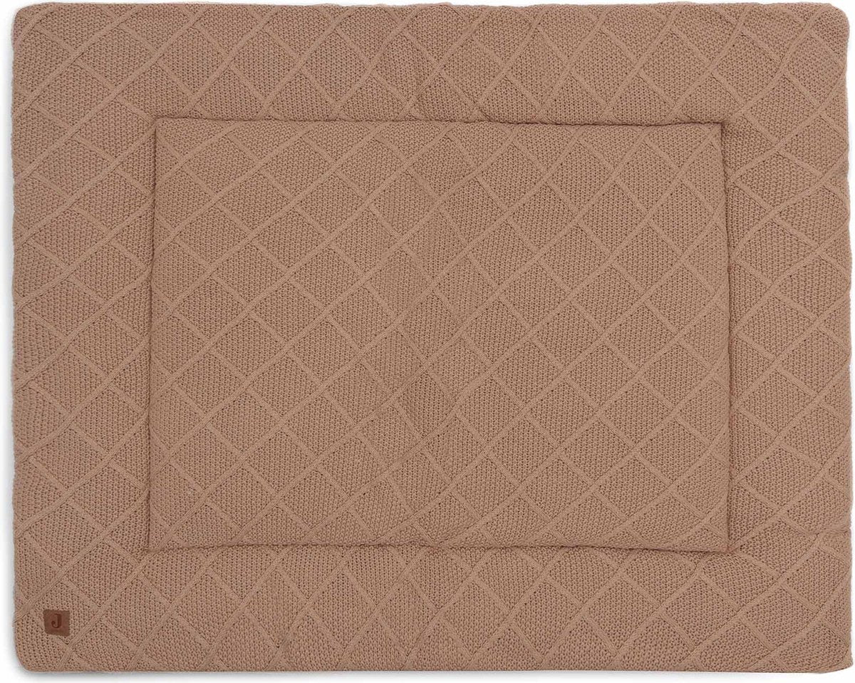 Jollein – Laufstallmatte 75 x 95 cm – Baby-Spielmatte – karierter Strickkeks