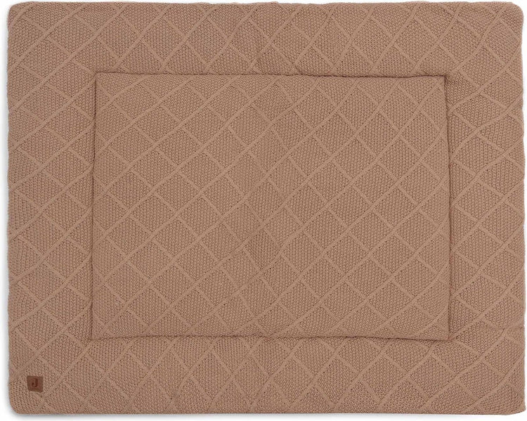 Jollein – Laufstallmatte 75 x 95 cm – Baby-Spielmatte – karierter Strickkeks
